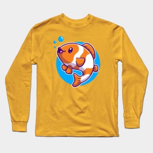 Cute Clownfish Swimming Cartoon Long Sleeve T-Shirt